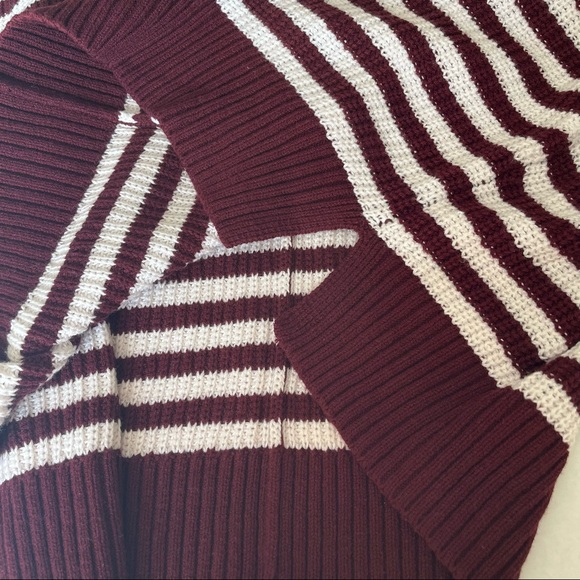 Loft women’s drop shoulder short sleeve striped knit sweater, Large - Picture 6 of 7